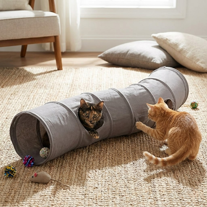 Foldable Suede Multi-Way Cat Tunnel