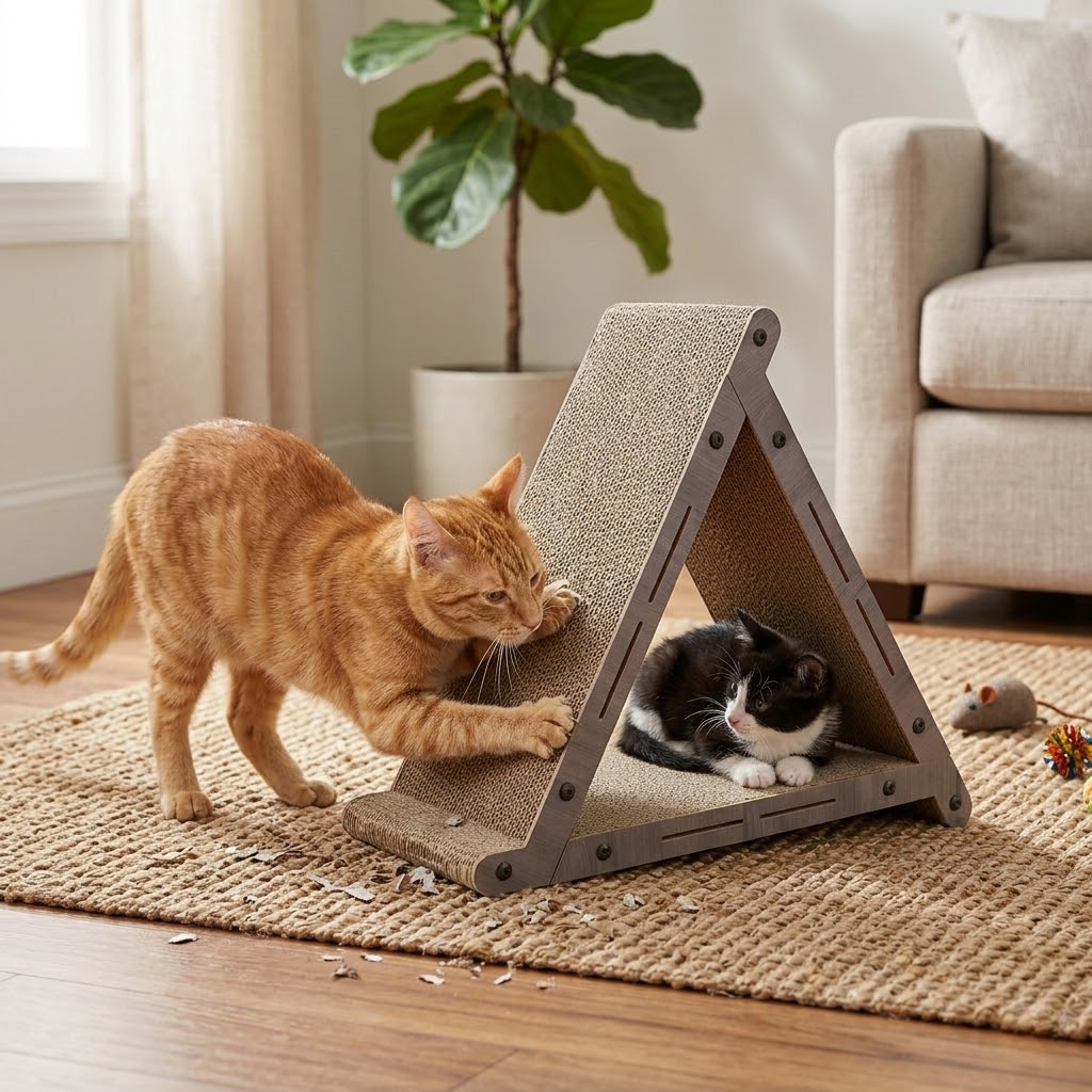 Vertical Triangle Cat Scratcher &amp; Lounge Nest